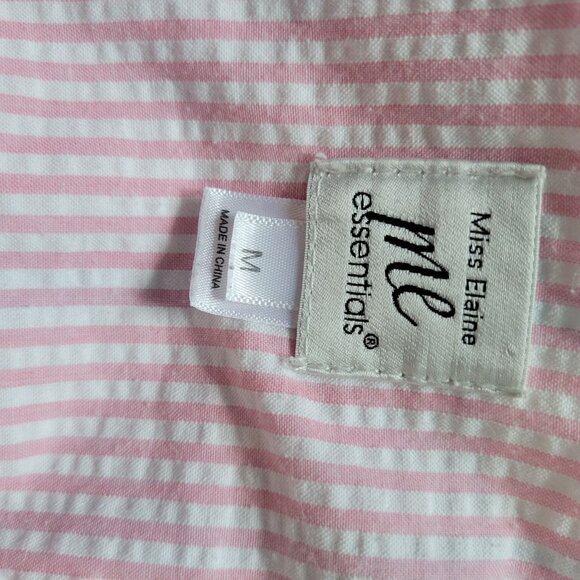 Miss Elaine Womens Zip Front Quilted Robe Medium Pink Plaid Embroidered Floral 3 - Picture 5 of 7